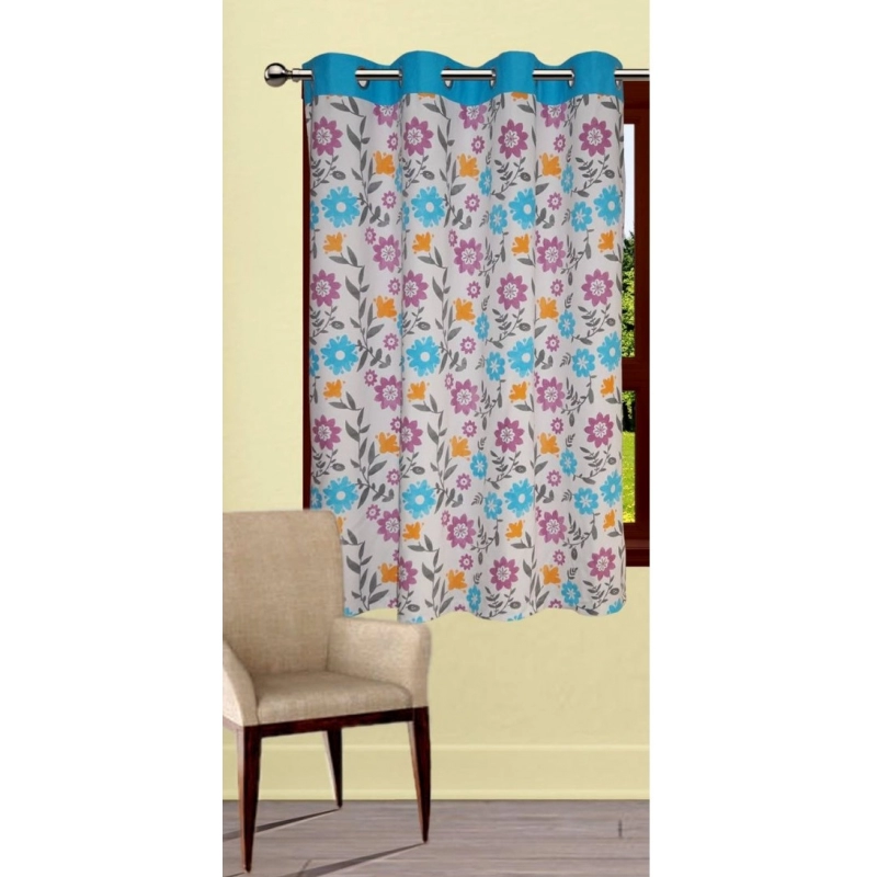 Generic Cotton Printed Curtains (Multicolor, Size: 54x60 In)