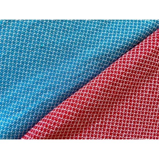 Generic Pack Of_2 Cotton Checked  Bath Towels (Red &amp; Blue, Size: 28x59 In)