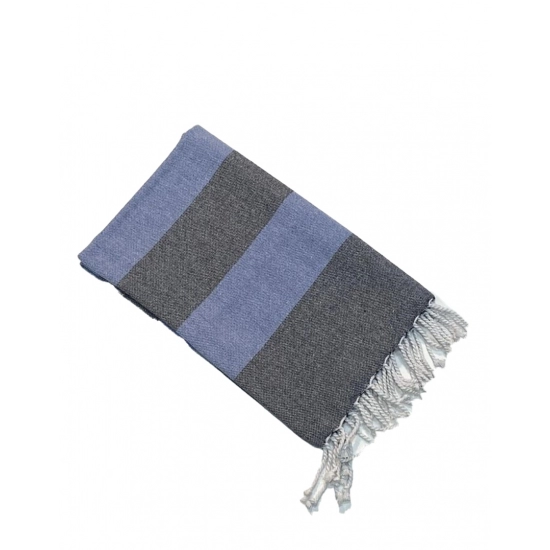 Generic Cotton Striped Bath Towels (Grey, Size: 30x59 In)