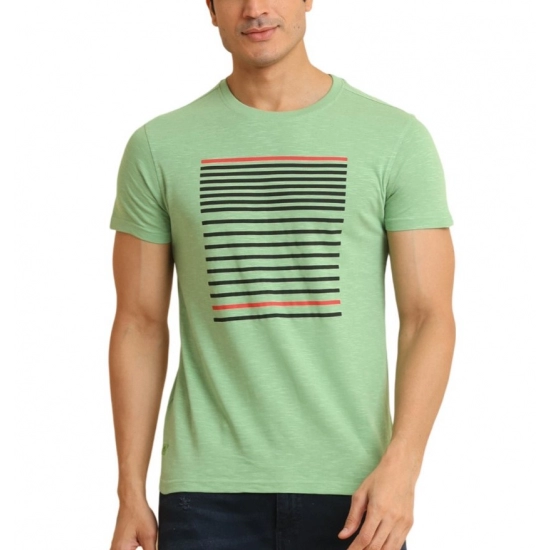 Generic Men's Casual Cotton Printed Round Neck Half Sleeve T-Shirt (Green) Generic Men's Casual Cotton Printed Round Neck Half Sleeve T-Shirt (Green)