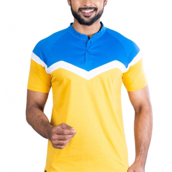 Generic Men's Casual Cotton Printed Polo Neck Half Sleeve T-Shirt (Yellow) Generic Men's Casual Cotton Printed Polo Neck Half Sleeve T-Shirt (Yellow)