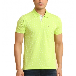 Generic Men's Casual Cotton Printed Polo Neck Half Sleeve T-Shirt (Green)