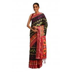 Generic Women's Cotton Printed Saree With Unstitched Blouse 5.5Mtr (Multicolor)