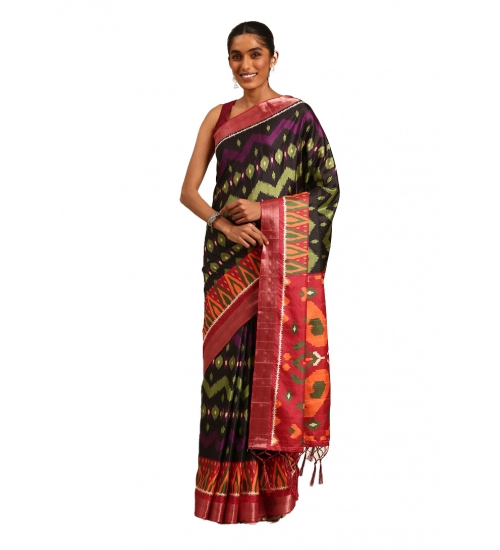 Generic Women's Cotton Printed Saree With Unstitched Blouse 5.5Mtr (Multicolor)