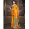 Generic Women's Silk Woven Design Saree With Unstitched Blouse 5.5Mtr (Yellow)