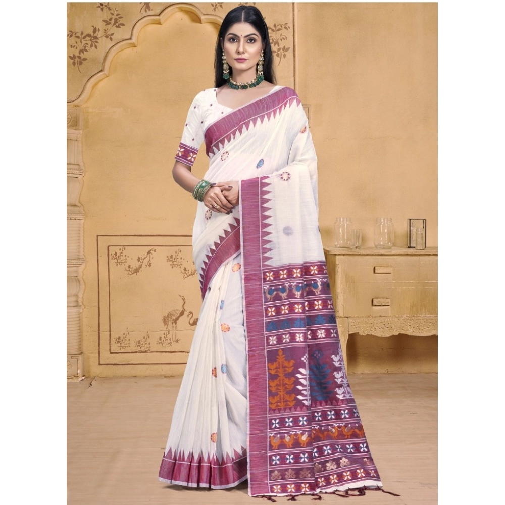 Generic Women's Cotton Printed Saree With Unstitched Blouse 5.5Mtr (Pink) Generic Women's Cotton Printed Saree With Unstitched Blouse 5.5Mtr (Pink)