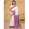 Generic Women's Cotton Printed Saree With Unstitched Blouse 5.5Mtr (Pink)