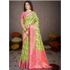 Generic Women's Silk Woven Design Saree With Unstitched Blouse 5.5Mtr (Green)
