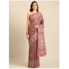 Generic Women's Cotton Printed Saree With Unstitched Blouse 5.5Mtr (OnionPink)