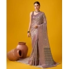 Generic Women's Cotton Printed Saree With Unstitched Blouse 5.5Mtr (Purple)