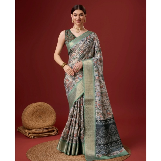 Generic Women's Cotton Printed Saree With Unstitched Blouse 5.5Mtr (Grey) Generic Women's Cotton Printed Saree With Unstitched Blouse 5.5Mtr (Grey)