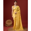 Generic Women's Cotton Woven Design Saree With Unstitched Blouse 5.5Mtr (Yellow)