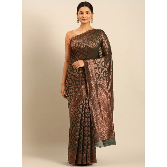 Generic Women's Cotton Woven Design Saree With Unstitched Blouse 5.5Mtr (Green) Generic Women's Cotton Woven Design Saree With Unstitched Blouse 5.5Mtr (Green)