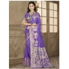 Generic Women's Silk Woven Design Saree With Unstitched Blouse 5.5Mtr (Lavender)