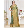 Generic Women's Silk Printed Saree With Unstitched Blouse 5.5Mtr (Green)