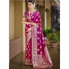 Generic Women's Silk Woven Design Saree With Unstitched Blouse 5.5Mtr (Pink)