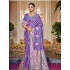 Generic Women's Silk Woven Design Saree With Unstitched Blouse 5.5Mtr (Lavender)
