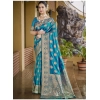 Generic Women's Silk Woven Design Saree With Unstitched Blouse 5.5Mtr (SkyBlue)