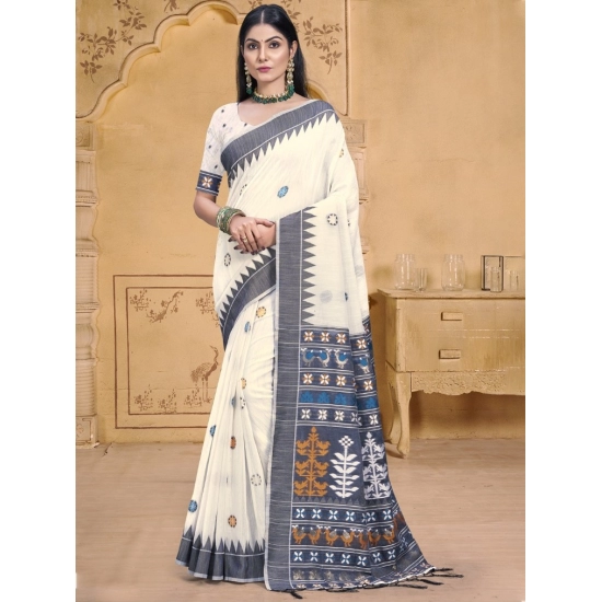 Generic Women's Cotton Printed Saree With Unstitched Blouse 5.5Mtr (Grey) Generic Women's Cotton Printed Saree With Unstitched Blouse 5.5Mtr (Grey)