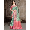 Generic Women's Silk Woven Design Saree With Unstitched Blouse 5.5Mtr (Green)
