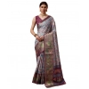 Generic Women's Cotton Printed Saree With Unstitched Blouse 5.5Mtr (Multicolor)