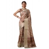 Generic Women's Cotton Printed Saree With Unstitched Blouse 5.5Mtr (Grey)