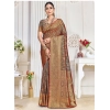 Generic Women's Silk Printed Saree With Unstitched Blouse 5.5Mtr (Grey)