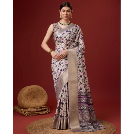 Generic Women's Cotton Printed Saree With Unstitched Blouse 5.5Mtr (Cream) Generic Women's Cotton Printed Saree With Unstitched Blouse 5.5Mtr (Cream)