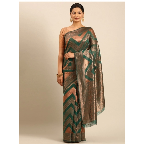 Generic Women's Cotton Woven Design Saree With Unstitched Blouse 5.5Mtr (Green) Generic Women's Cotton Woven Design Saree With Unstitched Blouse 5.5Mtr (Green)
