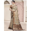 Generic Women's Organza Woven Design Saree With Unstitched Blouse 5.5Mtr (Grey)