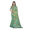 Generic Women's Organza Woven Design Saree With Unstitched Blouse 5.5Mtr (Green)