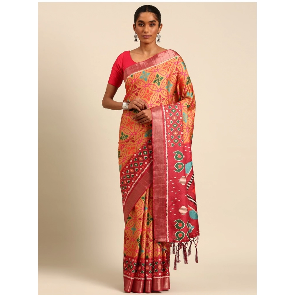 Generic Women's Cotton Printed Saree With Unstitched Blouse 5.5Mtr (Multicolor) Generic Women's Cotton Printed Saree With Unstitched Blouse 5.5Mtr (Multicolor)