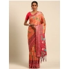 Generic Women's Cotton Printed Saree With Unstitched Blouse 5.5Mtr (Multicolor)