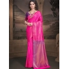 Generic Women's Silk Woven Design Saree With Unstitched Blouse 5.5Mtr (Pink)
