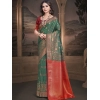 Generic Women's Silk Woven Design Saree With Unstitched Blouse 5.5Mtr (Green)