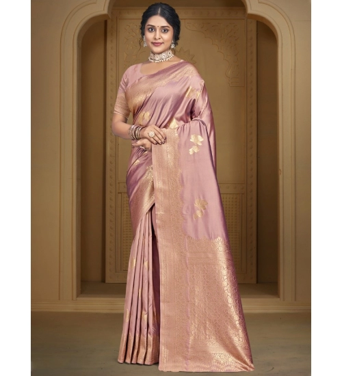 Generic Women's Silk Woven Design Saree With Unstitched Blouse 5.5Mtr (Fuchsia)