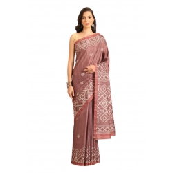 Generic Women's Cotton Printed Saree With Unstitched Blouse 5.5Mtr (OnionPink)
