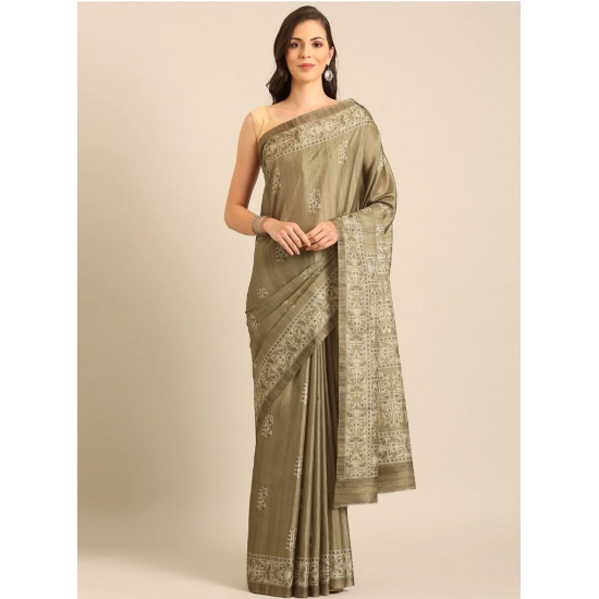 Generic Women's Cotton Printed Saree With Unstitched Blouse 5.5Mtr (Brown) Generic Women's Cotton Printed Saree With Unstitched Blouse 5.5Mtr (Brown)