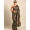 Generic Women's Cotton Woven Design Saree With Unstitched Blouse 5.5Mtr (Green)