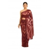 Generic Women's Cotton Woven Design Saree With Unstitched Blouse 5.5Mtr (Purple)