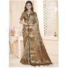 Generic Women's Organza Woven Design Saree With Unstitched Blouse 5.5Mtr (Grey)