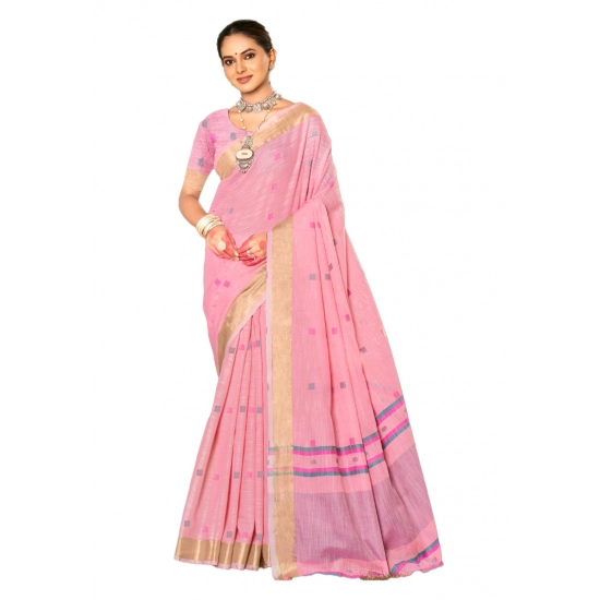Generic Women's Cotton Printed Saree With Unstitched Blouse 5.5Mtr (Pink) Generic Women's Cotton Printed Saree With Unstitched Blouse 5.5Mtr (Pink)