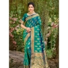 Generic Women's Silk Woven Design Saree With Unstitched Blouse 5.5Mtr (Teal-Green)