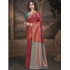 Generic Women's Silk Woven Design Saree With Unstitched Blouse 5.5Mtr (Maroon)