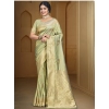Generic Women's Silk Woven Design Saree With Unstitched Blouse 5.5Mtr (Light-Green)