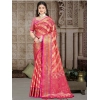 Generic Women's Silk Woven Design Saree With Unstitched Blouse 5.5Mtr (Pink)