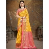Generic Women's Silk Woven Design Saree With Unstitched Blouse 5.5Mtr (Yellow)