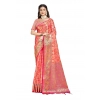 Generic Women's Silk Woven Design Saree With Unstitched Blouse 5.5Mtr (Pink)