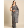 Generic Women's Cotton Printed Saree With Unstitched Blouse 5.5Mtr (Grey)
