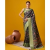 Generic Women's Cotton Printed Saree With Unstitched Blouse 5.5Mtr (Multicolor)